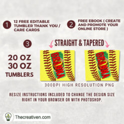 Alternative view of Softball Granna Full Tumbler Wrap Tumbler Wrap – Digital Download