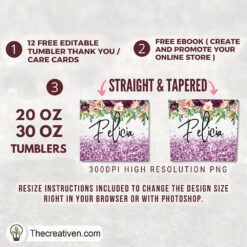 Alternative view of Glitter Felicia Full Tumbler Wrap Tumbler Wrap – Digital Download