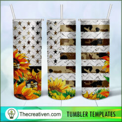 Camouflage USA Flag Full Tumbler Wrap Tumbler Wrap – Digital Download
