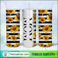 Mom Words Sunflower Full Tumbler Wrap Tumbler Wrap – Digital Download