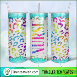 Colorful Leopard Nurse Full Tu Tumbler Wrap Download