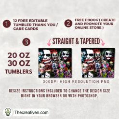 Alternative view of Joker Full Tumbler Wrap Tumbler Wrap – Digital Downloa Design 99381