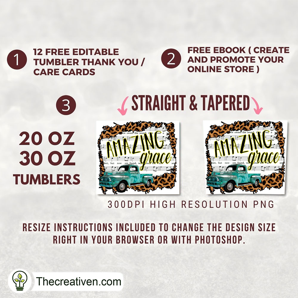 Amazing Grace Full Tumbler Wrap Tumbler Wrap – Digital Download 2 Amazing Grace Full Tumbler Wrap Tumbler Wrap – Digital Download - Image 2