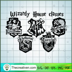 Wizardy House Classes SVG, Harry Potter SVG, Wizard SVG