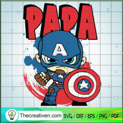 Papa Captain America SVG, Marvel Dad SVG, Papa SVG