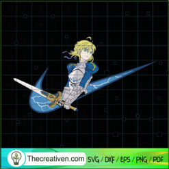 Artoria Pendragon x Nike SVG, Fate Grand SVG, Nike Logo SVG