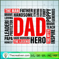 Dad Word Art SVG, Dad SVG, Happy Father's Day SVG