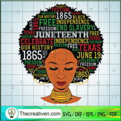 Black Woman Juneteenth SVG, Afro Woman SVG, Freedom SVG