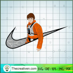 Luke Skywalker x Nike SVG, Nike Logo SVG, Star Wars Characters SVG