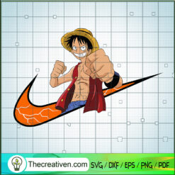 Nike With Monkey D.Luffy Bunch SVG, Nike Logo SVG, Luffy SVG