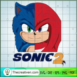 Sonic Movies 2 SVG, Sonic And Knuckles Half Face SVG, Sonic SVG