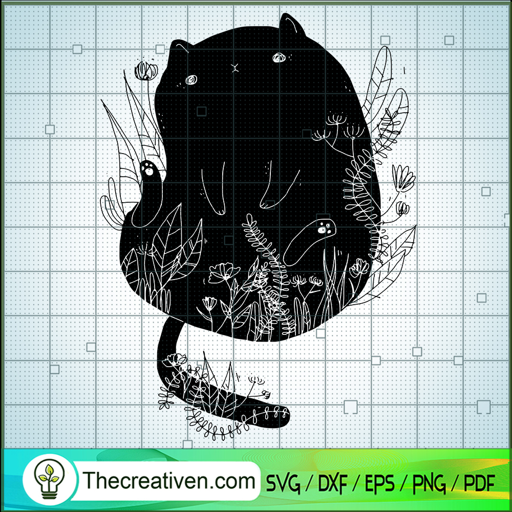 Cat SVG, Cute Cat SVG, Cat And Leaf SVG 1 Cat SVG, Cute Cat SVG, Cat And Leaf SVG