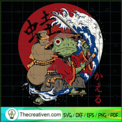 Samurai Frog SVG, Japanese SVG, Frog SVG