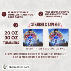Alternative view of Sonic Poster Full Tumbler Wrap Tumbler Wrap – Digital Download