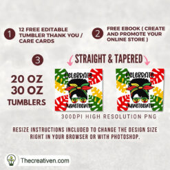 Alternative view of Celebrate Juneteenth Full Tumbler Wrap Tumbler Wrap – Digital Download