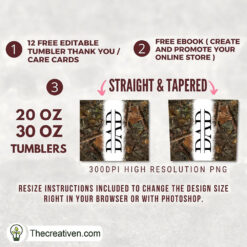 Alternative view of Camo Hunting Dad Full Tumbler Wrap Tumbler Wrap – Digital Download