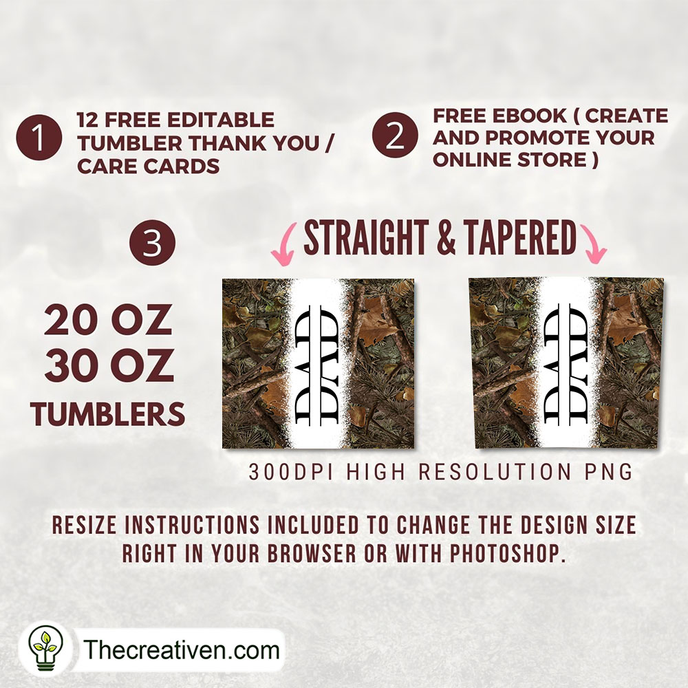Camo Hunting Dad Full Tumbler Wrap Tumbler Wrap – Digital Download 2 Camo Hunting Dad Full Tumbler Wrap Tumbler Wrap – Digital Download - Image 2