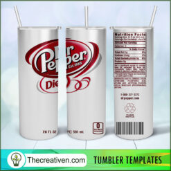 Dr Pepper Diet Full Tumbler Wrap Tumbler Wrap – Digital Download