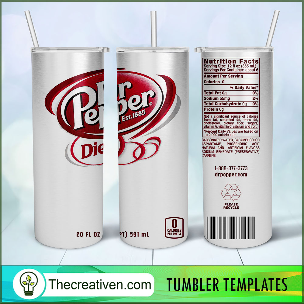 Dr Pepper Diet Full Tumbler Wrap Tumbler Wrap – Digital Download 1 Dr Pepper Diet Full Tumbler Wrap Tumbler Wrap – Digital Download