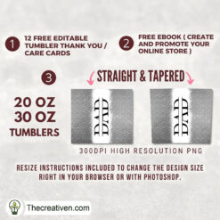 Alternative view of Checker Plate Dad Full Tumbler Wrap Tumbler Wrap – Digital Download