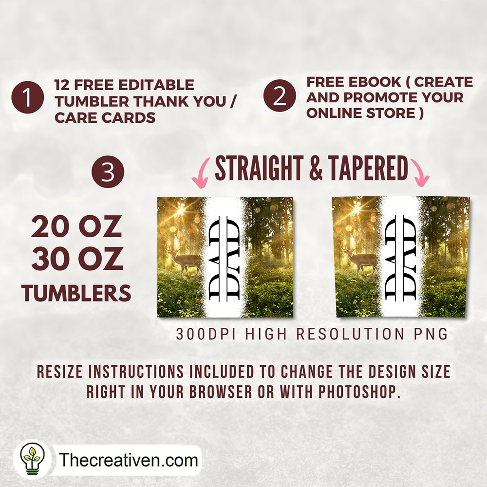 Deer Dad Full Tumbler Wrap Tumbler Wrap – Digital Download 2 Deer Dad Full Tumbler Wrap Tumbler Wrap – Digital Download - Image 2