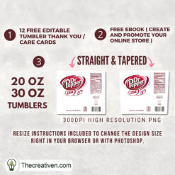 Alternative view of Dr Pepper Diet Full Tumbler Wrap Tumbler Wrap – Digital Download