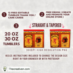 Alternative view of Fireball Bottle Full Tumbler Wrap Tumbler Wrap – Digital Download
