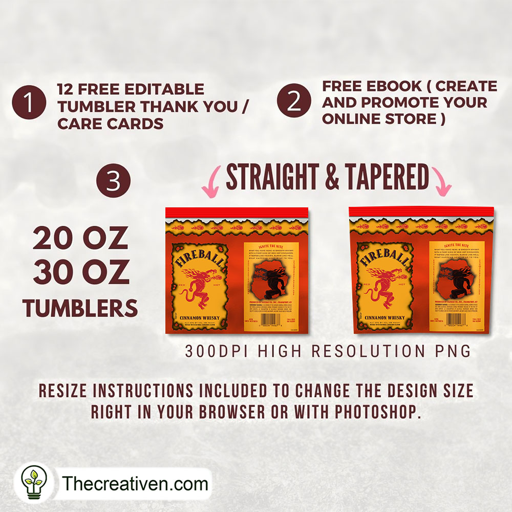 Fireball Bottle Full Tumbler Wrap Tumbler Wrap – Digital Download 2 Fireball Bottle Full Tumbler Wrap Tumbler Wrap – Digital Download - Image 2