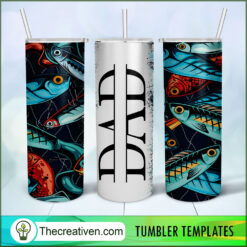 Fishing Lure Dad Full Tumbler Wrap Tumbler Wrap – Digital Download