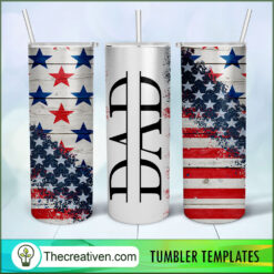 Flag Patroitic Dad Full Tumbler Wrap Tumbler Wrap – Digital Download