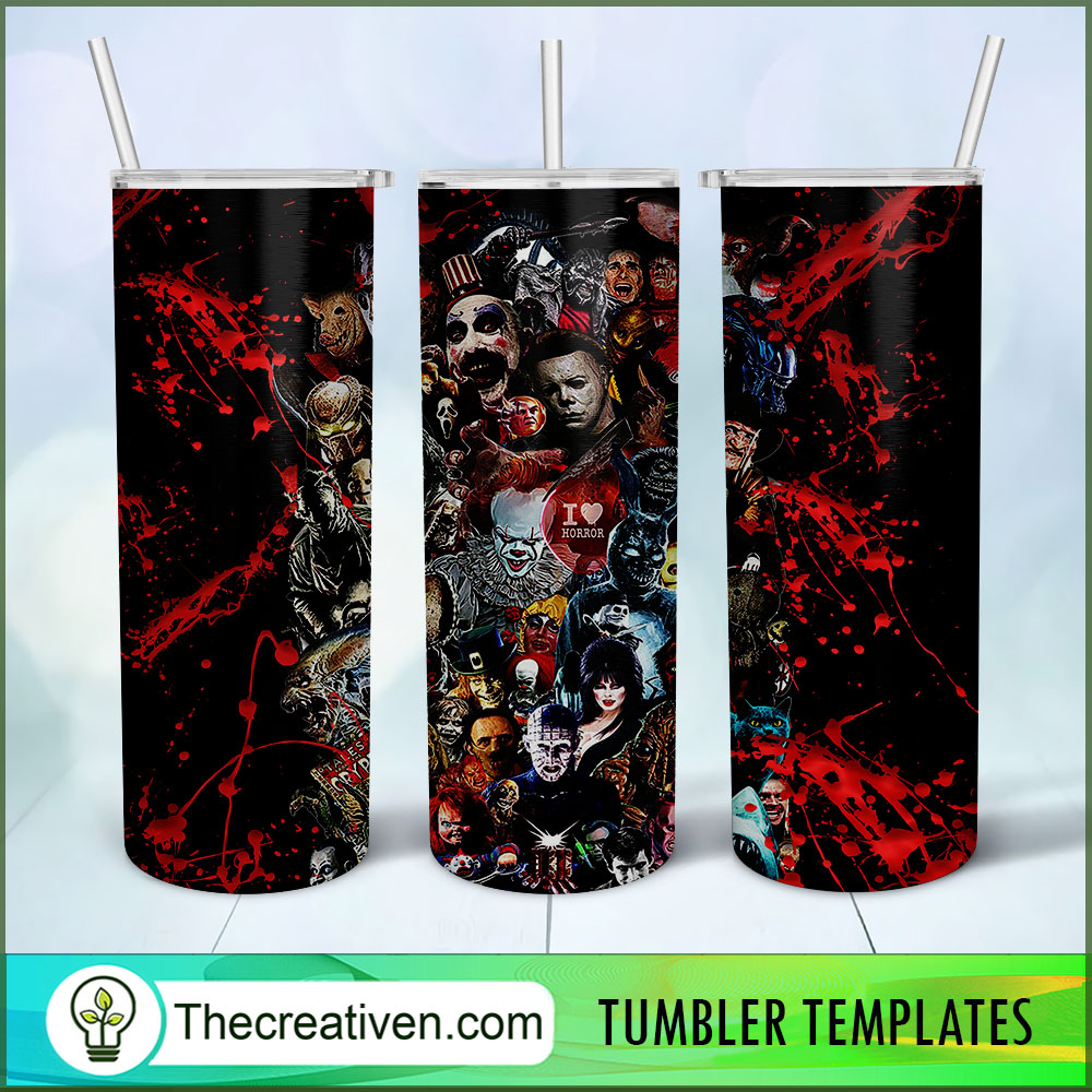 All Horror Characters Full Tum Tumbler Wrap Download 1 All Horror Characters Full Tum Tumbler Wrap Download