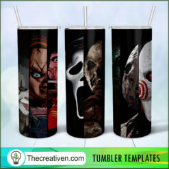 Horror Movies Face Full Tumbler Wrap Tumbler Wrap – Di Design 101817