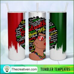 Juneteenth Black Woman Full Tu Tumbler Wrap Download