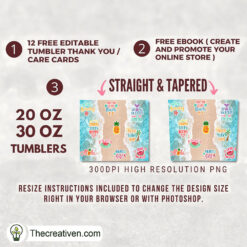 Alternative view of Hello Summer Full Tumbler Wrap Tumbler Wrap – Digital Download