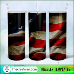 Vintage USA Flag Full Tumbler Wrap Tumbler Wrap – Digi Design 101852