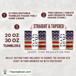 Alternative view of USA Flag Patriotic Dad Full Tu Tumbler Wrap Download