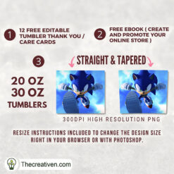 Alternative view of Sonic Run Full Tumbler Wrap Tumbler Wrap – Digital Download