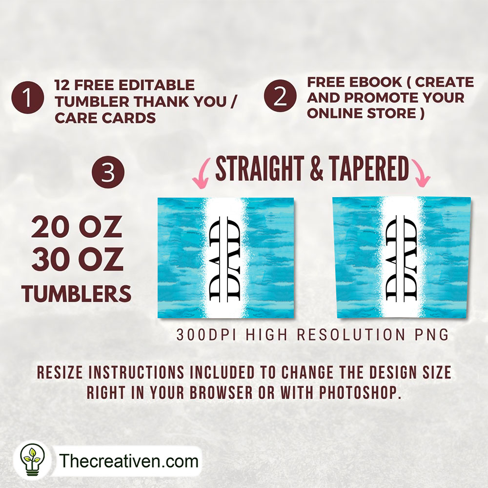 Water Dad Full Tumbler Wrap Tumbler Wrap – Digital Download 2 Water Dad Full Tumbler Wrap Tumbler Wrap – Digital Download - Image 2