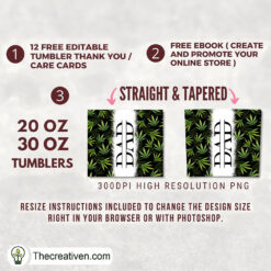 Alternative view of Weed Dad Full Tumbler Wrap Tumbler Wrap – Digital Download