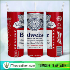 Budweiser Full Tumbler Wrap Tumbler Wrap – Digital Download