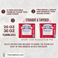 Alternative view of Budweiser Full Tumbler Wrap Tumbler Wrap – Digital Download