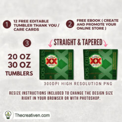 Alternative view of Dos Equis Full Tumbler Wrap Tumbler Wrap – Digital Download