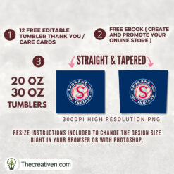 Alternative view of Spokane Indians Full Tumbler Wrap Tumbler Wrap – Digital Download