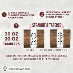Alternative view of Wood Dad Full Tumbler Wrap Tumbler Wrap – Digital Download