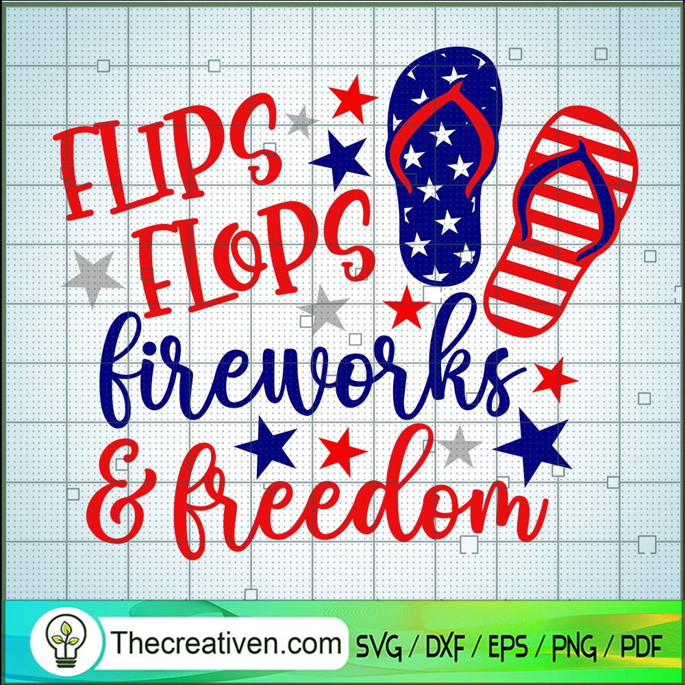Flip Flops Fireworks And Freedom SVG, American SVG, Star SVG 1 Flip Flops Fireworks And Freedom SVG, American SVG, Star SVG