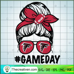 Messy Bun Atlanta Falcons SVG, Messy Bunny SVG, Game Day SVG