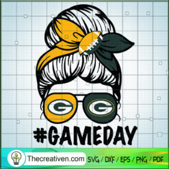 Messy Bun Green bay Packers SVG, Nfl SVG, Messy Bun SVG