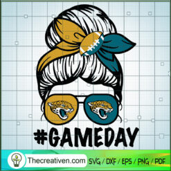 Messy Bun Jacksonville Jaguars SVG, Sport Nfl SVG, Game Day SVG