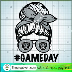 Messy Bun Las Vegas Raiders SVG, Sport Nfl SVG, Raiders SVG