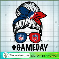 Messy BUn Nfl Football SVG, Game Day SVG, Sport SVG